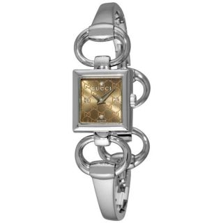Gucci Womens Tornabuoni Brown Dial Bangle Watch MSRP $950.00 Today