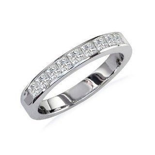 1/2ct Princess Diamond Anniversary Ring in 14k White Gold