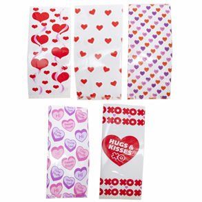Valentine Cellophane Party Bags Toys & Games