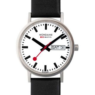 Mondaine Classic Mens Stainless Steel White Dial Watch
