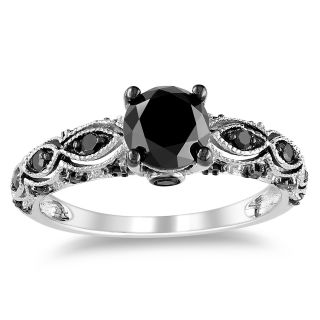 Miadora 14k White Gold 1 1/4ct TDW Black Diamond Ring MSRP $1,488.51