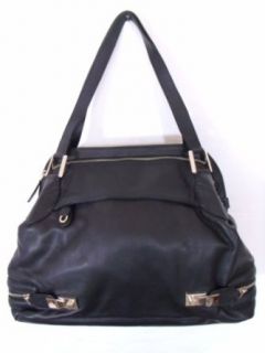 BESSO Black Leather Luxury Italian Tote Bag Handbag Purse