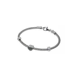 Lucien Piccard Womens Stainless Steel Cable Bracelet