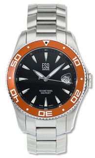 ESQ Tournament 100 Mens Black Dial Steel Watch