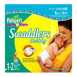 Pampers Swaddlers Value Pack Size 1 2 152 ct Size 1 2 12 18 lbs Baby