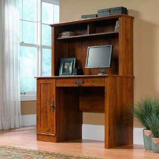 Sauder Harvest Mill Wood Computer Desk with Hutch in Abbey