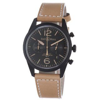 Bell & Ross Mens BR126 HERITAGE Vintage Black Chronograph Dial and