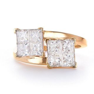 18k Yellow Gold 2ct TDW Princess Diamond Engagement Ring (G H, I1 I2