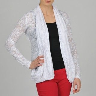 Grace Elements Womens White Cotton Knit Cardigan