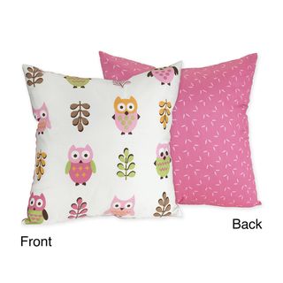 Sweet JoJo Designs Happy Owl Pink Reversible 16 inch Decorative
