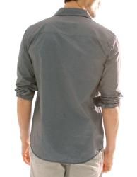 191 Unlimited Mens Dark Grey Stripe Button Front Shirt