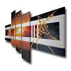 Hand painted Abstract 104 Gallery wrapped Canvas Art Set