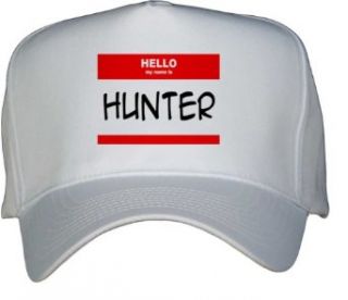 HELLO my name is HUNTER White Hat / Baseball Cap Clothing