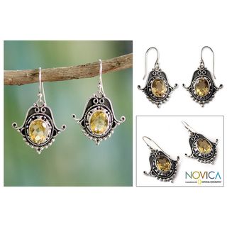 Sterling Silver Spellbound Citrine Dangle Earrings (India