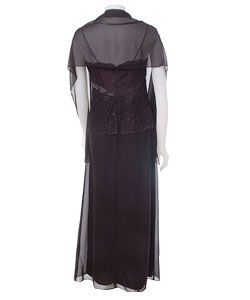 Patra Black Glitter Lace & Chiffon Dress