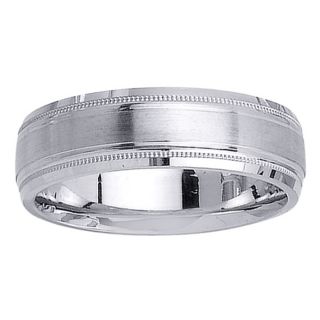 14k White Gold Mens Milligrain Wedding Band Today $620.00