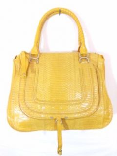 BESSO Yellow Snakeskin Luxury Italian Handbag Tote Bag