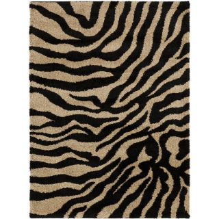 Meticulously Woven Black/White Zebra Aquila Animal Print Rug (2 x 3
