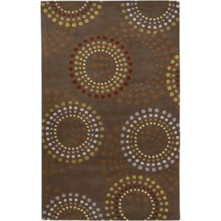 Hand tufted Brown Contemporary Circles Mayflower Wool Geometric Rug (4