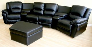 Krikorian 100 percent Leather Theater Seating Sofa