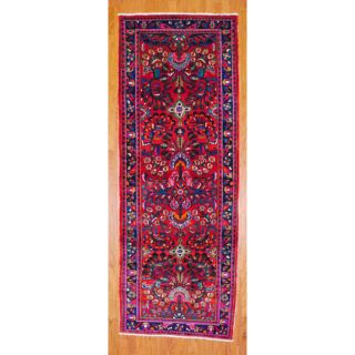 Persian Hand knotted Red/ Blue Hamadan Wool Rug (4 x 107