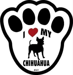 I Love My Chihuahua Dog Pawprint Window Decal Pet