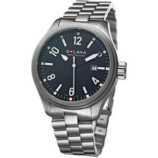 Golana Swiss Mens Terra Pro 100 Black Dial Stainless Steel Watch