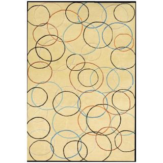 Hand tufted Gold Circle Wool Rug (5x8) Today $206.99 Sale $186.29