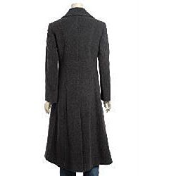 DKNY Womens Petite Long Wool Coat