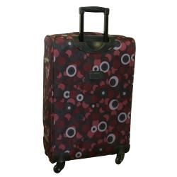 American Flyer Red Art Deco 5 piece Spinner Luggage Set