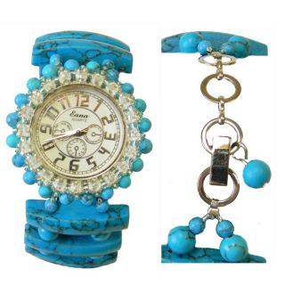 Womens Artisan Handicrafts Deep Sea Turquoise Watch (China