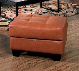 Contemporary Tufted Light Brown Bonded Leather Coffee