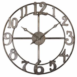 inch Antiqued Silver Leaf Metal Wall Clock Today $206.80