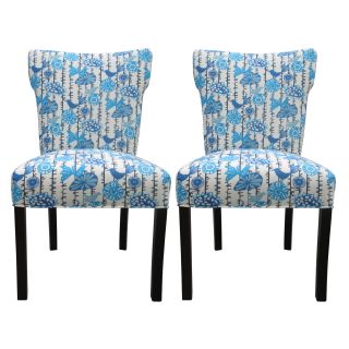 Bella Menagerie Blue Bird Upholstered Dinning Chairs (Set of 2) Today
