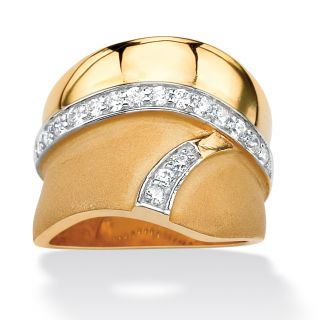 Ultimate CZ 18k Gold over Silver Cubic Zirconia Polished and Brushed