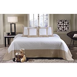 Brentwood Ivory / Taupe Quilted 3 piece Bedspread Set Today $79.99