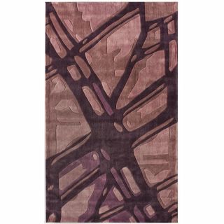Handmade Alexa Pino Ice Glacier Pattern Plum/ Purple Rug (83 x 11