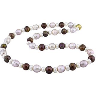 Miadora New York Pearls Multi colored FW Pearl Necklace (8 9 mm)
