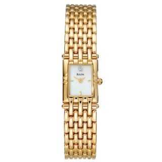 Bulova Womens Dress Goldplated Stainless Steel Quartz Watch