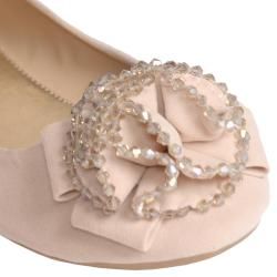 Journee Collection Womens Crush 01 Flower Beaded Front Ballet Flats