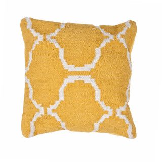 Contemporary Cotton Gold/ Yellow Square Pillows (Set of 2