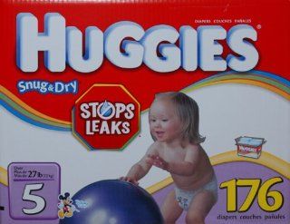 Huggies Snug & Dry   Size 5, Over 27lb   176 Diapers Baby