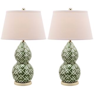 Cross Hatch Double Gourd 1 light Green Table Lamps (Set of 2) Today $