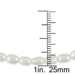 Miadora Childrens Pearl Necklace and Bracelet Set (3.5 4 mm