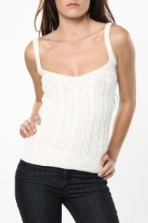 Ralph Lauren White Cable Knit Womens Top In Medium
