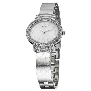 Bulova Womens Crystal Stainless Steel Quartz Crystal Watch
