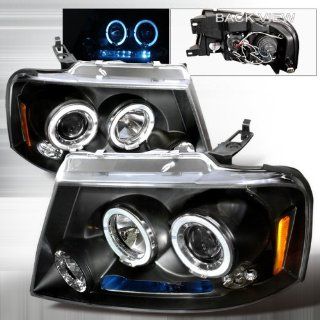04 05 Ford F150 Halo Projector Headlights   Black (Pair)  