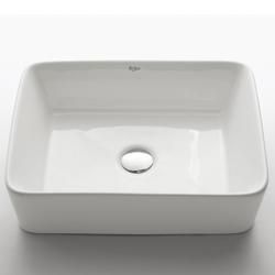 Kraus Rectangular Ceramic Vessel Sink/ Millennium Faucet