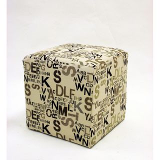 Square Ottoman in Modern Alpha Letters Fabric Today $66.99 4.8 (5