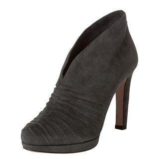 Prada Womens Grey Suede Ruched Ankle Booties Today $399.99